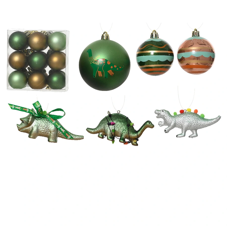 Kersthanger Set Dino's 25 st. - Groen - afbeelding 1