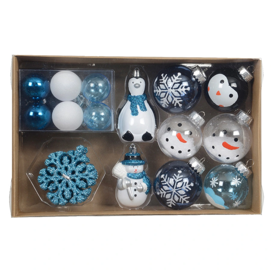 Kersthanger Set Sneeuw 30 st. - Blauw