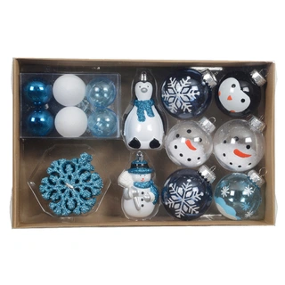 Kersthanger Set Sneeuw 30 st. - Blauw