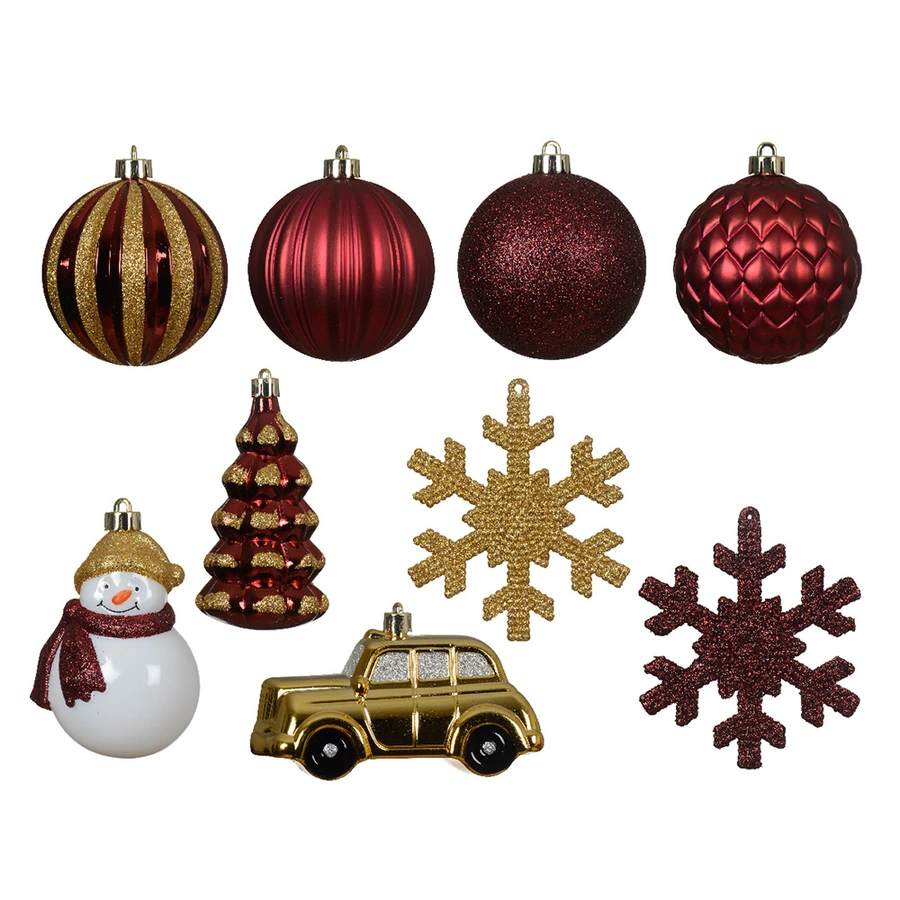 Kerstballen Mixdoos 25 st. - Rood/Goud - afbeelding 2