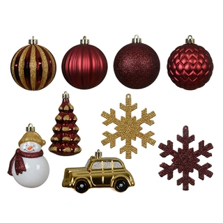 Kerstballen Mixdoos 25 st. - Rood/Goud - afbeelding 2