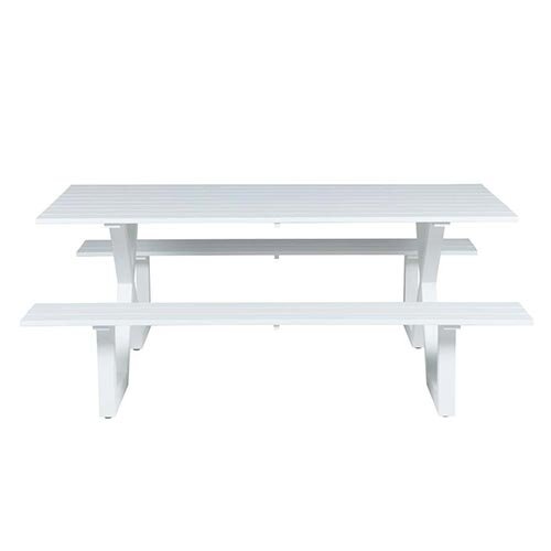 Garden Impressions Napels Picknicktafel 180 cm - Mat Wit - afbeelding 2