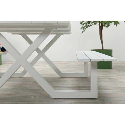 Garden Impressions Napels Picknicktafel 180 cm - Mat Wit - afbeelding 4