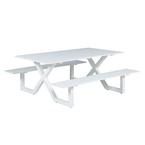 Garden Impressions Napels Picknicktafel 180 cm - Mat Wit - afbeelding 1