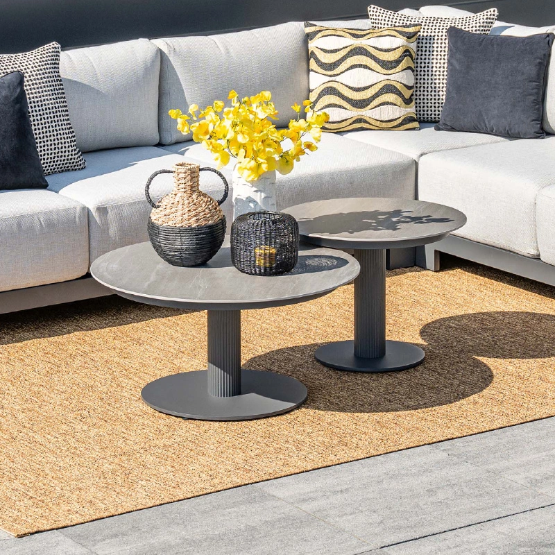 Garden Impressions Nice Salontafel Black/Napoli Sand - Ø80 cm - afbeelding 2