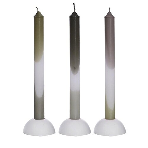 Dip Dye Candles Set 3 st. - Olive/Mint - afbeelding 2