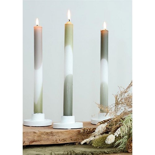 Dip Dye Candles Set 3 st. - Olive/Mint - afbeelding 3