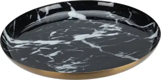 Onderbord Marmer Look Zwart -  Ø28 cm
