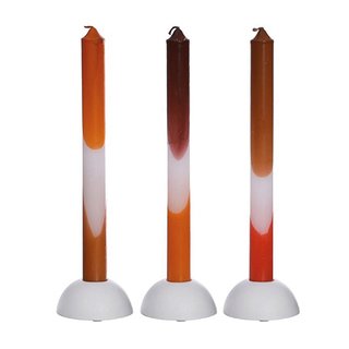 Dip Dye Candles Set 3 st. - Orange/Brown - afbeelding 2
