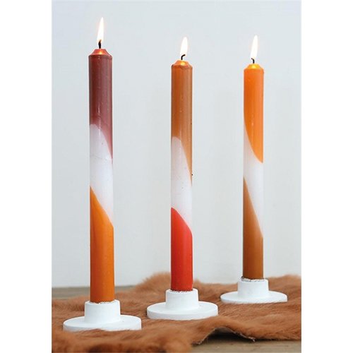 Dip Dye Candles Set 3 st. - Orange/Brown - afbeelding 4