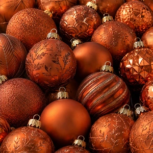 Oranje kerstballen