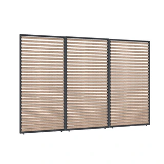 Orion BBQ Achterwand 300 cm - Antraciet/Wood - afbeelding 1