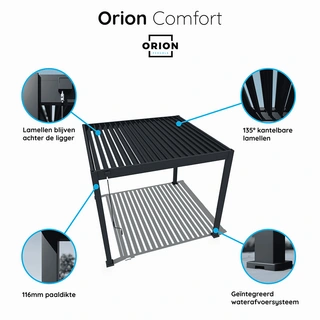 Orion Comfort Overkapping 300x360 cm - Kiezelgrijs - afbeelding 8
