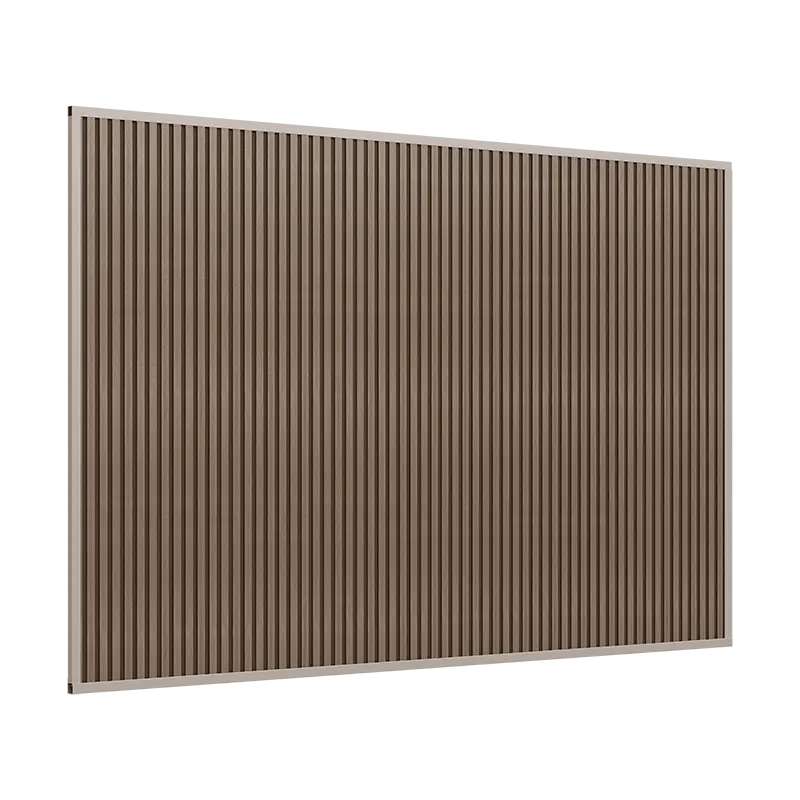 Orion Composietwand - 400x236 cm - Kiezelgrijs/Teak - afbeelding 1