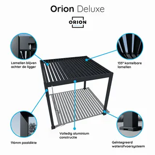 Orion Deluxe E-LED Overkapping 360x720 cm - Antraciet - afbeelding 5