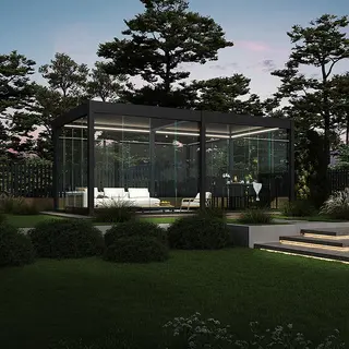 Orion Glaswand - Verschuifbaar - 360x236 cm - Wit - afbeelding 2
