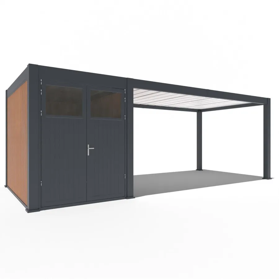 Orion Opbergmodule - 360 cm - Antraciet/Wood - afbeelding 2