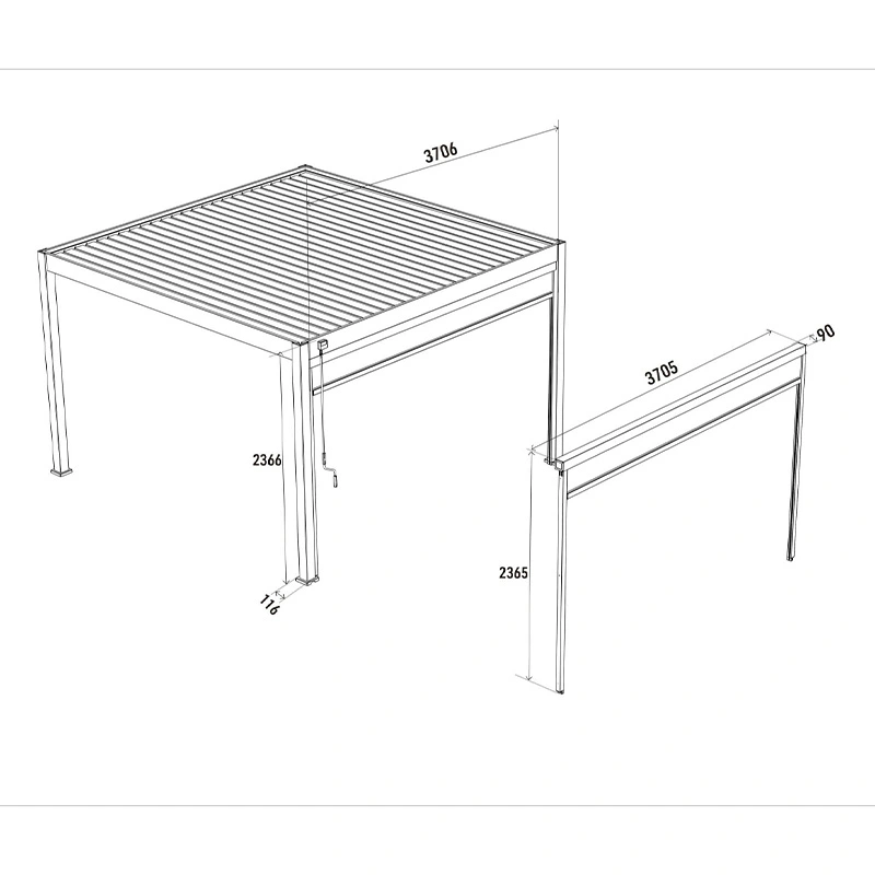 Orion Screen 400 cm - Antraciet - afbeelding 5
