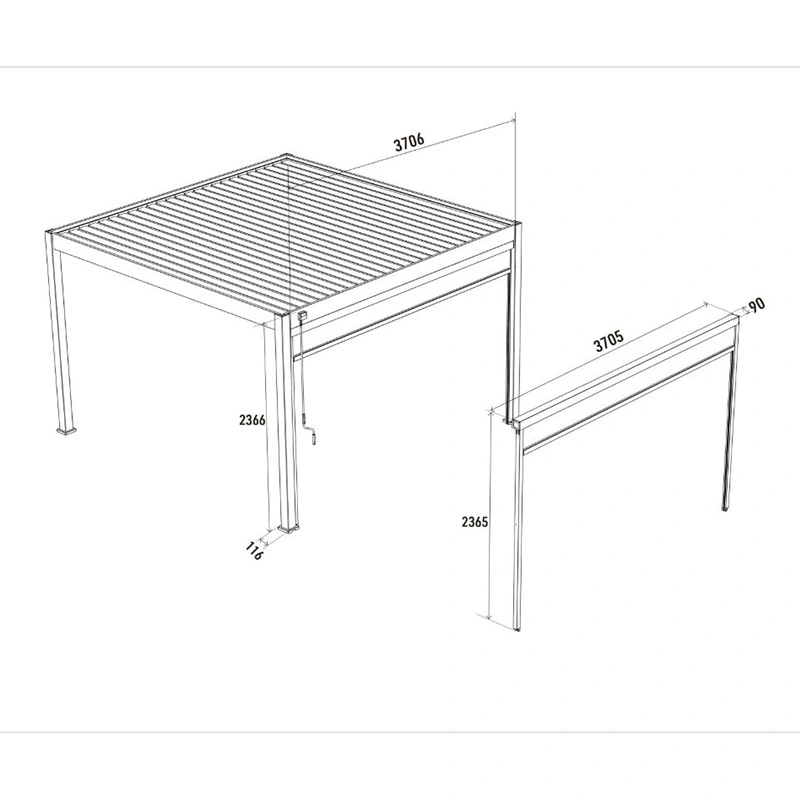 Orion Windscherm 400 cm - Kiezelgrijs - afbeelding 6