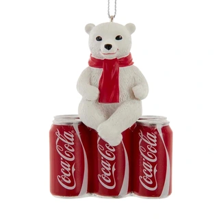Kurt S. Adler Ornament Coca-Cola Ijsbeer met 6-pack- 7 cm