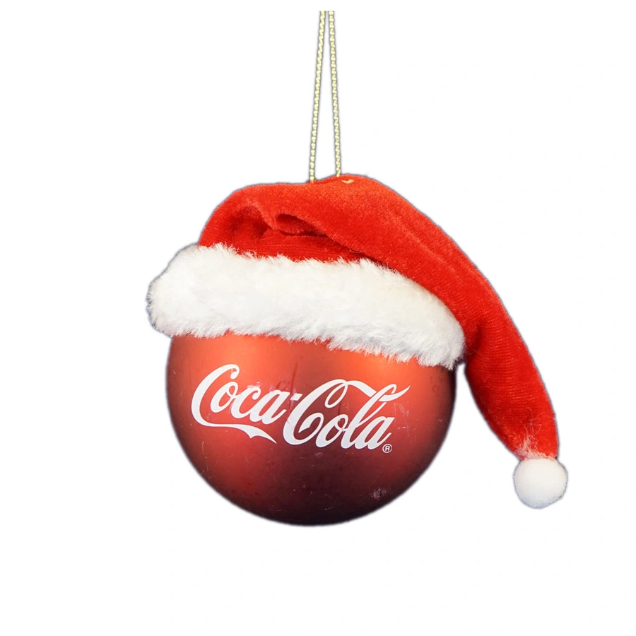 Kurt S. Adler Ornament Coca-Cola Bal met Kerstmuts - 8 cm
