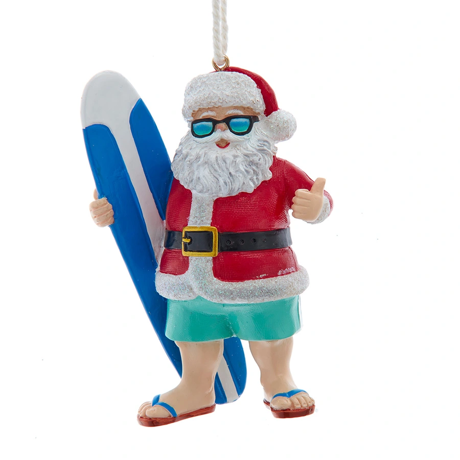Kurt S. Adler Ornament Kerstman Surfer - 10 cm
