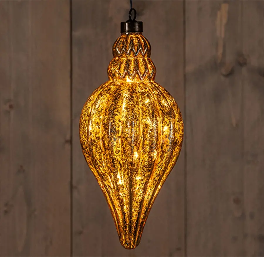 Ornament Glas Goud Folie - 10,5x21,5 cm