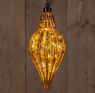 Ornament Glas Goud Folie - 10,5x21,5 cm