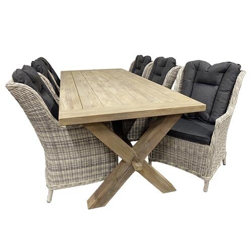 Buitengewoon Boet Osborne Cross Teak Diningset - CG