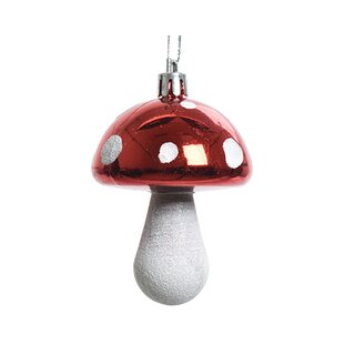 Kersthanger Paddenstoel 2 st. - Rood/Wit