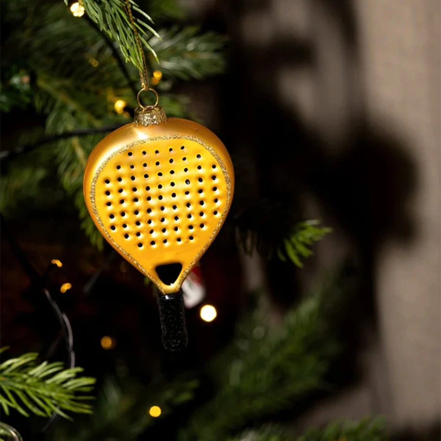 Yup Kerstornament Padelracket - Goud - afbeelding 4