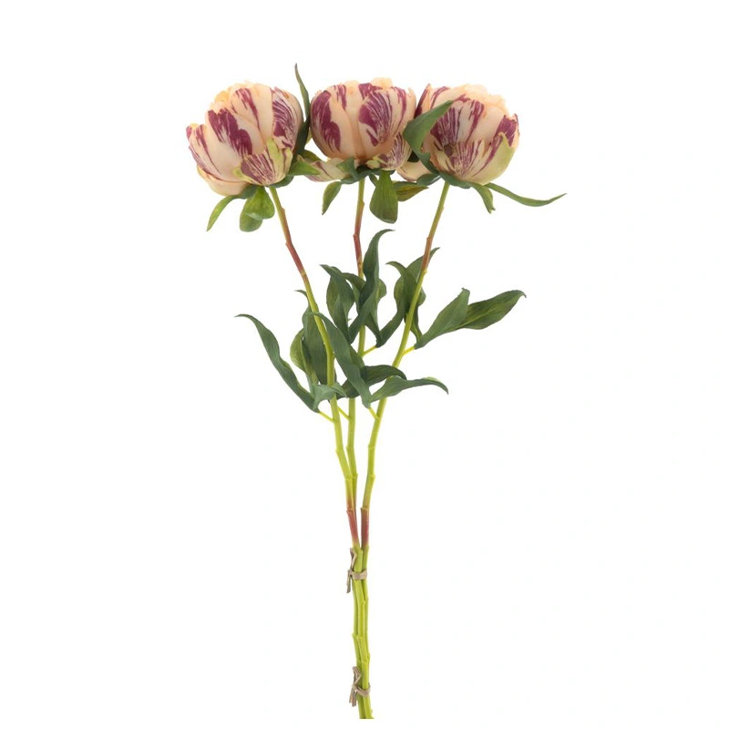 Kunstbloem Paeony Marlie Bundle Peach - 63 cm