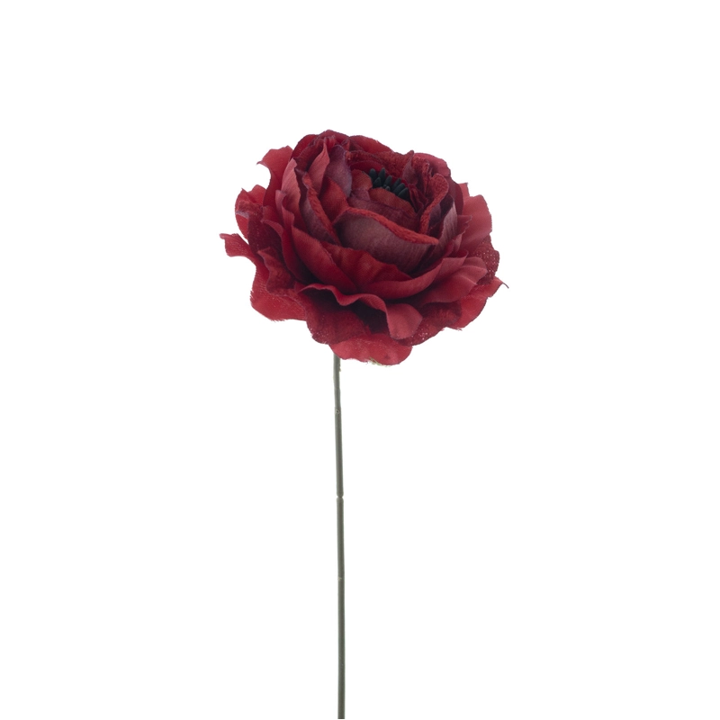 Kunstbloem Paeony Rood - 21 cm