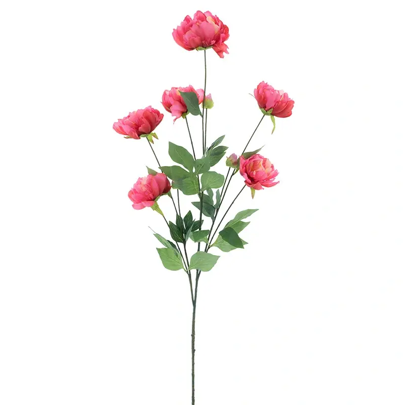 Kunstbloem Paeony spray Sapporo fuchsia 126cm