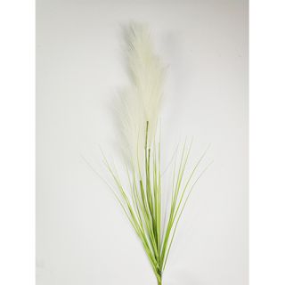 Kunst Pampas gras - 80cm met blad - Creme
