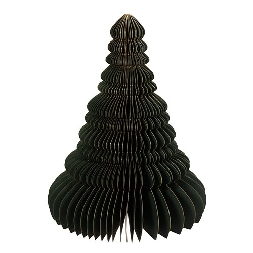 Papieren Kerstboom Glitter 10 cm - Donkergroen