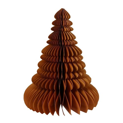 Papieren Kerstboom Glitter 10 cm - Mosterd