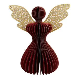 Papieren Engel Glitter 30 cm - Maroon