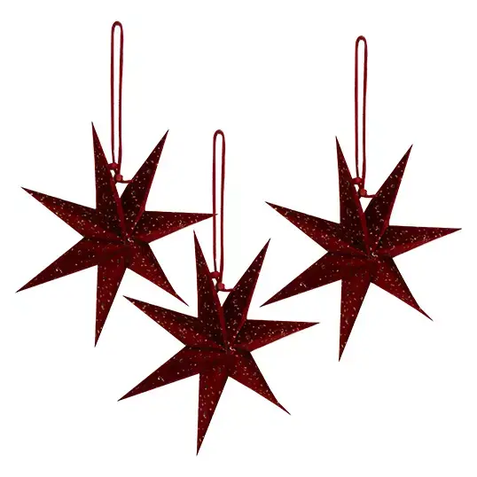 Papier Sterren 3st. 20cm - Maroon