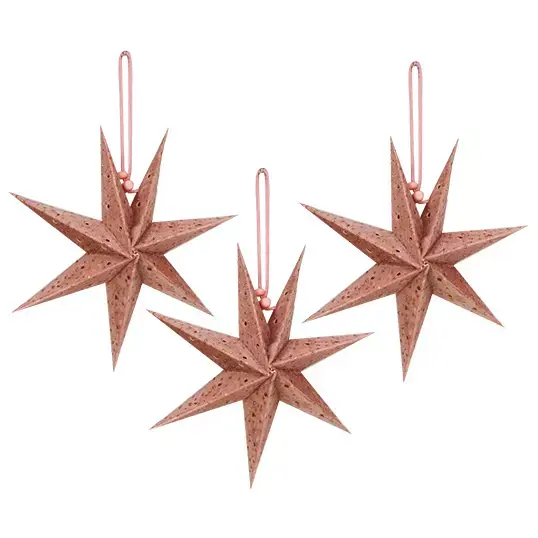 Papier Sterren 3st. 20cm - Rose Gold