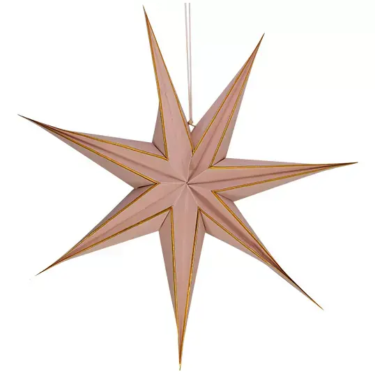 Papier Ster 60 cm - Roze Goud Streep