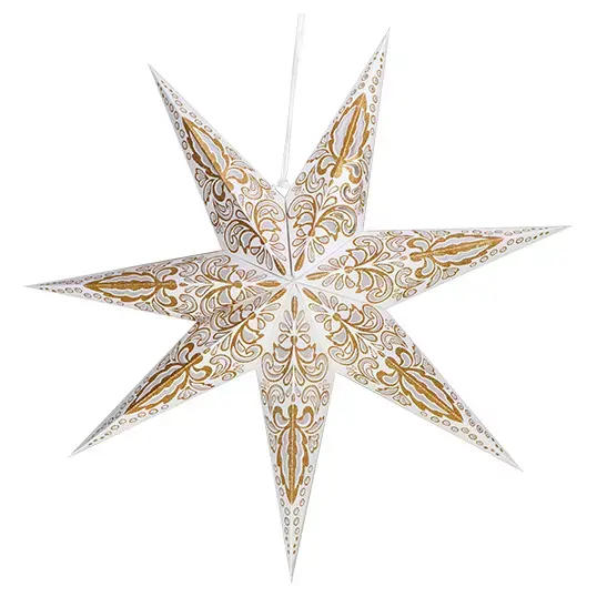 Papier Ster 60 cm - Wit Goud Print