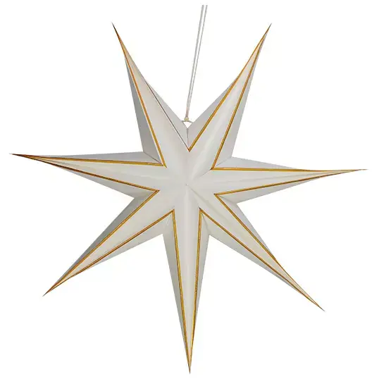 Papier Ster 60 cm - Wit Goud Streep
