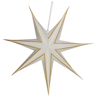 Papier Ster 60 cm - Wit Goud Streep
