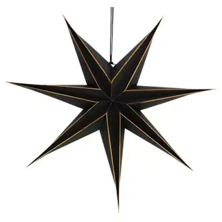 Papier Ster 60 cm - Zwart Goud Streep