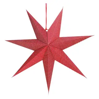 Papier Ster Stof 60 cm - Rood/Wit Streep