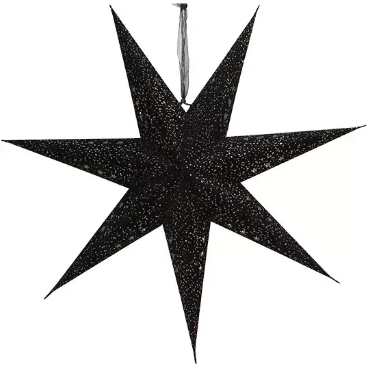 Papier Ster Velvet 75 cm - Zwart
