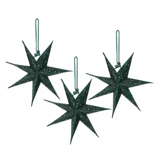 Papier Sterren 3st. 20cm - Groen