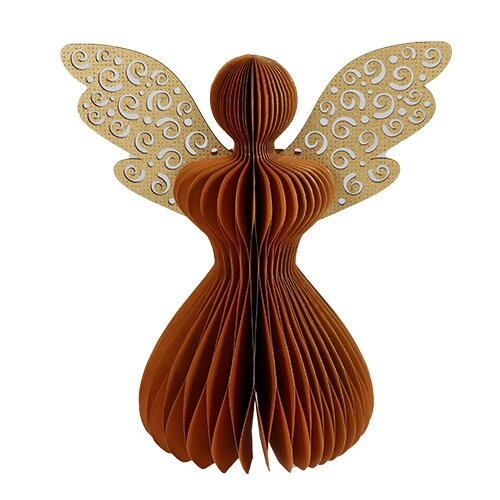 Papieren Engel Glitter 30 cm - Mosterd