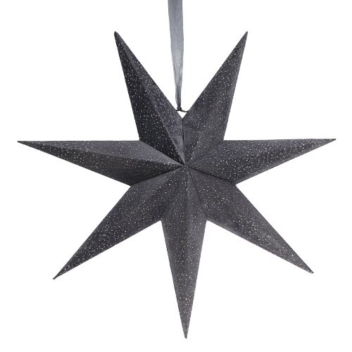 Papieren Kerstster Velvet Glitter 60 cm - Donkergrijs